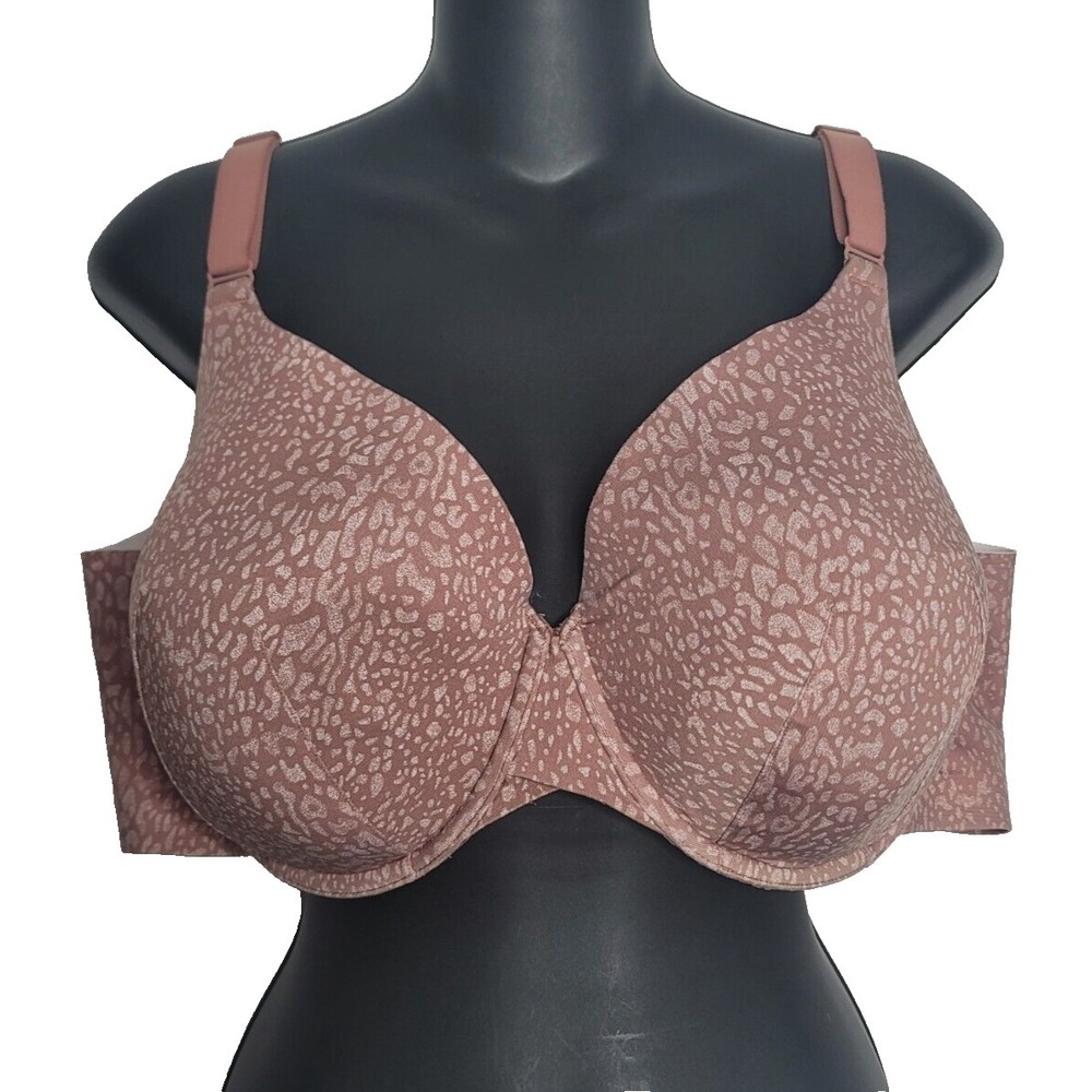 Cacique Bra Womens 42DDD Rose Gold Lightly‎ Lined Underwire Full Coverage Animal